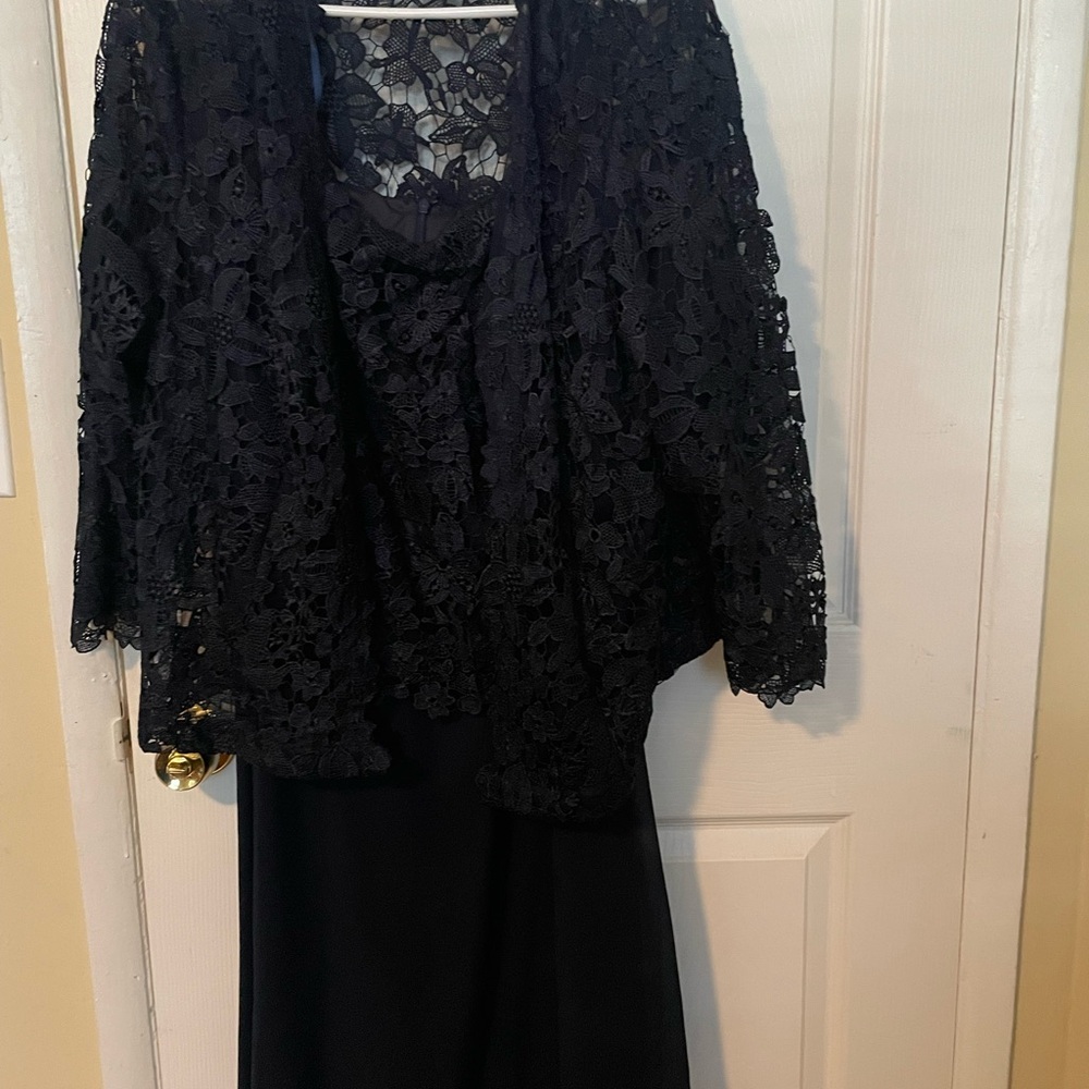 Blue Dress & Lace Jacket Plus Size,Mother Of The Bride,Wedding Guest,Bridesmaid